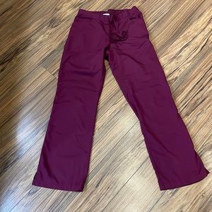 Burgundy Greys Anatomy scrub pants, excellent condition, drawstring and 4 pocket